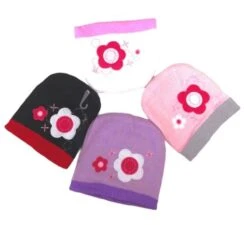 Bonnet Enfant Motif Fleur (x12)