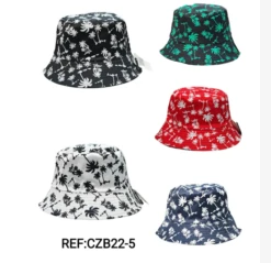 Chapeaux Bob Réversible Motif Cocotier (x12)