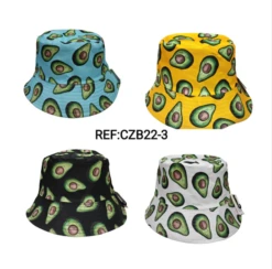 Chapeaux Bob Réversible Avec Motif Avocat (x12)