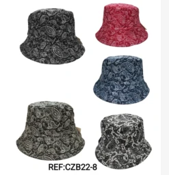 Chapeaux Bob Réversible Motif Paisley (x12)