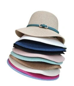 Chapeau Paille Avec Boucle De Ceinture (x12)