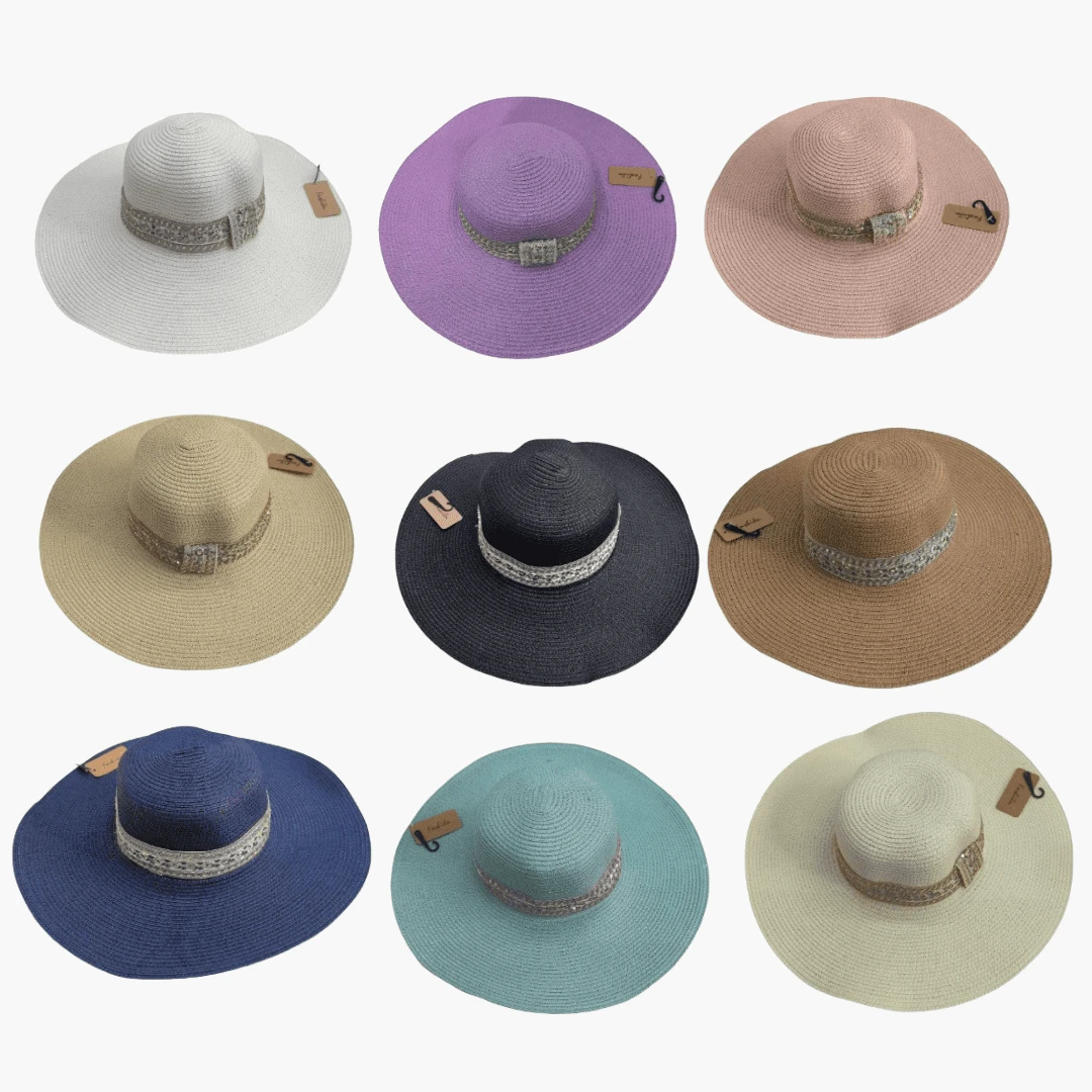 Chapeau Capeline Femme Ruban Paillettes (x12) 2 Chapeau Capeline Femme Ruban Paillettes (x12) – Image 2
