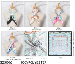 Foulard Carré 70cm Motif Formes Géométriques X4