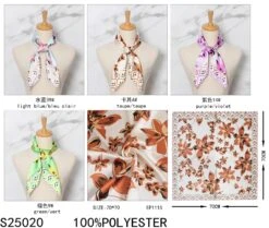 Foulard Carré 70cm Motif Orchidée X4