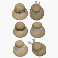 Chapeau Casquette Paille Femme Ruban Nœud Fleuri (x12) -Grossistefrance Soldes CHAPEAU GROSSISTE PRO 10