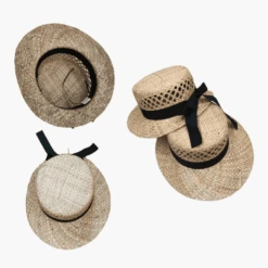 Chapeau En Paille Naturelle Nœud (x6)