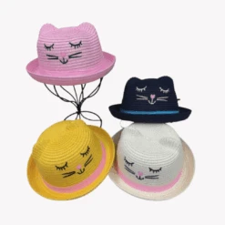 Chapeau Enfant Dessin Tête Chat (x12)
