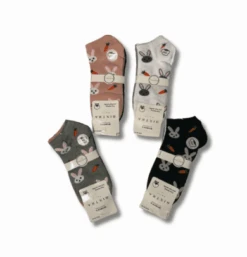 1 Paquet De 12 Paires Chaussettes Femme Motifs Lapin (x2)