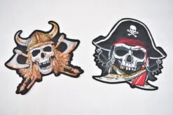 Ecussons Thermocollants Moyen-Grand Motif Têtes De Mort (x2)