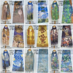 Foulard Motif Peinture Mélangé (x12)