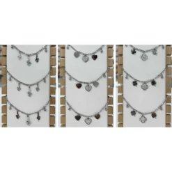 Bracelet Argenté Avec Pendentifs (x12)