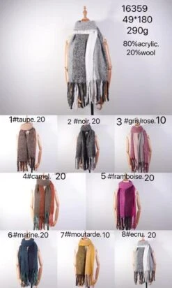 Echarpe Rectangle 20%Laine Motif Lignes Colorés (x6) -Grossistefrance Soldes WeChat Image 20220908152233