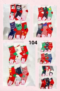 12 Paires Chaussettes Epais Femme Motif Noël (x1)