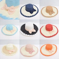 Chapeau Paille Rond Fantaisie (x12)