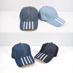 Casquette Bleu Jean Avec 3 Traits (x12)