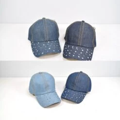 Casquette Bleu Jean Avec Rivets (x12)