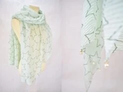 Foulard Rectangle 20%Algodon Motif Etoile Avec Perle Au Bord (x6)