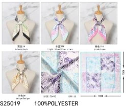 Foulard Carré 70cm Motif Abstrait Printemps X4