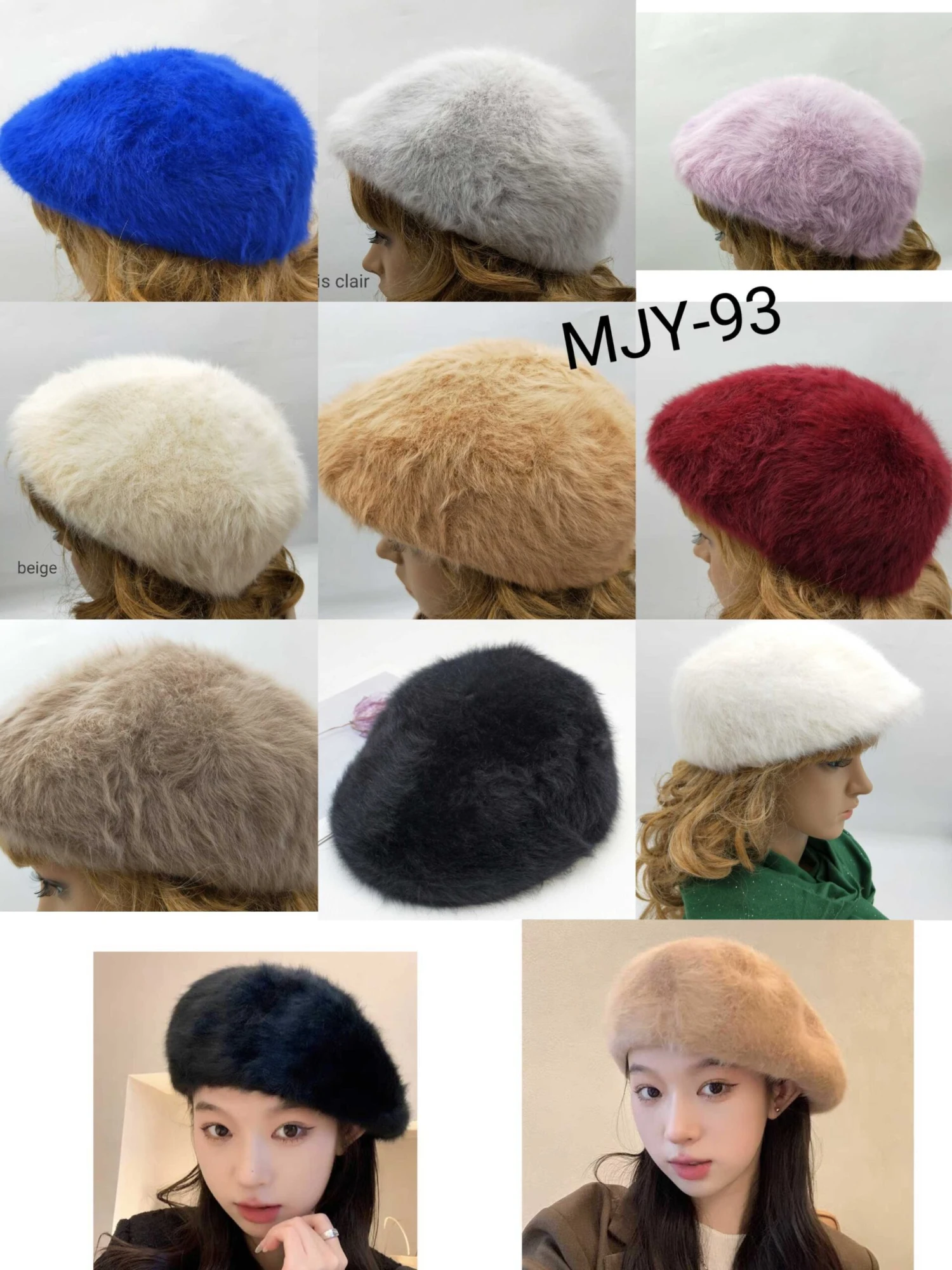 Béret Fourrure Femmes (x12) 1 Béret Fourrure Femmes (x12)