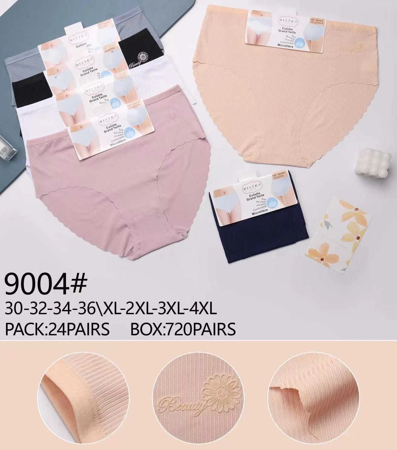 Culottes En Microfibre Texturées Pour Femmes (x24) 1 Culottes En Microfibre Texturées Pour Femmes (x24)