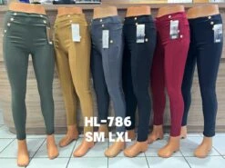 Pantalon Stretch Femme Avec Boutons Décoratifs (x12)