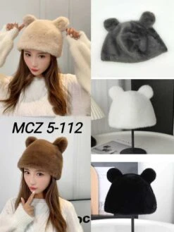 Bonnet En Fausse Fourrure Avec Oreilles (x12)