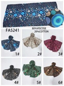 Foulard à Motifs Circulaires En Viscose Et Coton (x6)