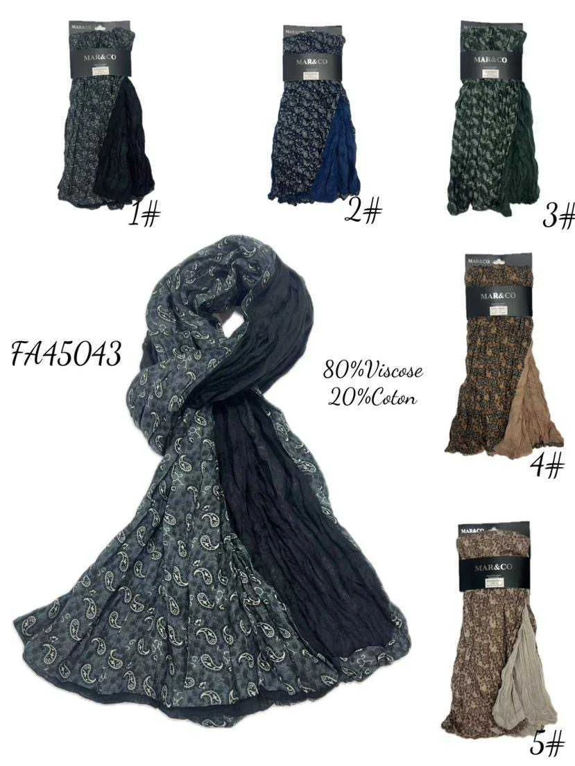 Foulard Motifs Cachemire En Viscose Et Coton (x6) 1 Foulard Motifs Cachemire En Viscose Et Coton (x6)