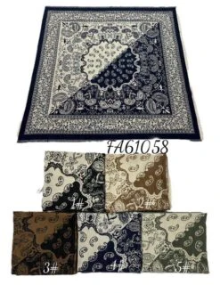Foulard Carré à Motif Paisley Raffiné (x6)