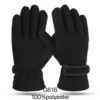 Gants Homme Noir Polaire Avec Bande (x12)
