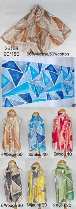 Foulard Printemps Imprimé Géométrique (x6)