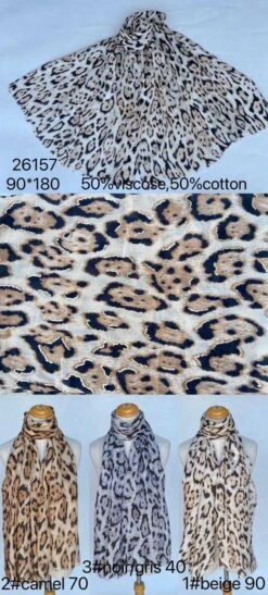 Foulard Printemps Imprimé Léopard (x6)